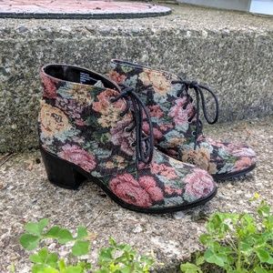 Floral Tapestry Diba Boots with Heels
